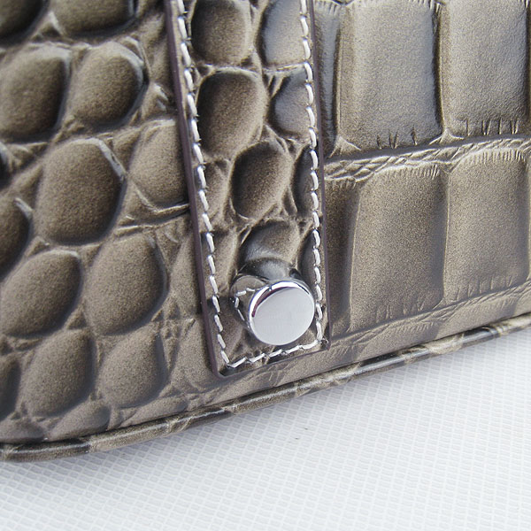 High Quality Fake Hermes Birkin 35CM Crocodile Veins Leather Bag Khaki 6089 - Click Image to Close